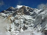 
After crossing the Thulo Bugin, we finally crested the ridge of the Miristi Khola. I could finally see the Annapurna north massif from floor to ceiling - man, it's huge. Clouds and mist covered it for the most part, but the ridge from Annapurna Northwest Face to Fang peaked out once in a while for me.
